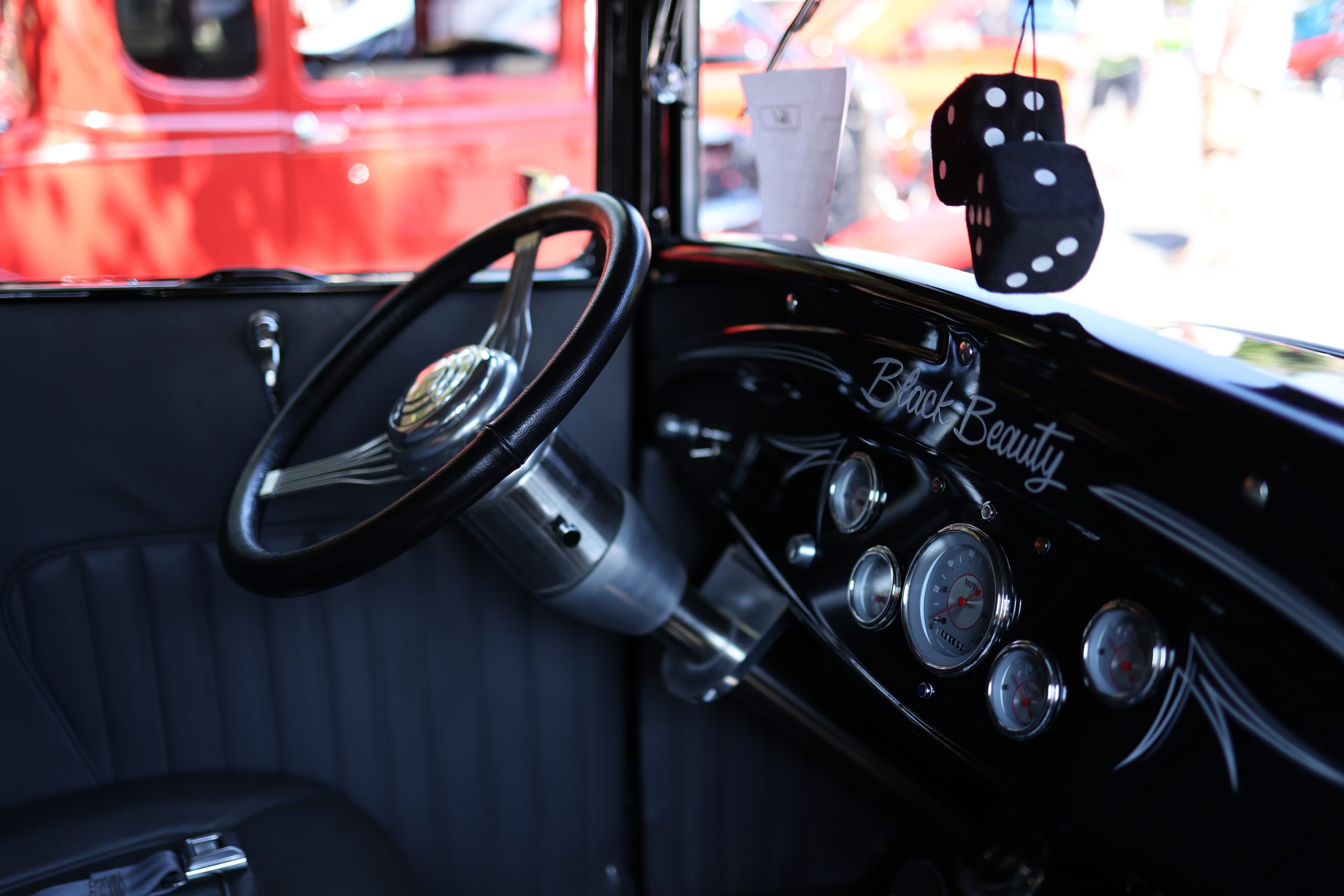 classic car black interior