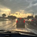 rainy day car interior