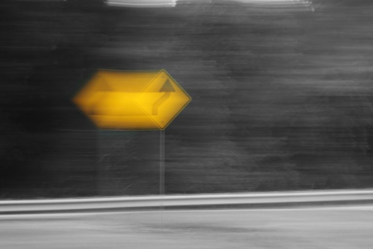 curve ahead road sign