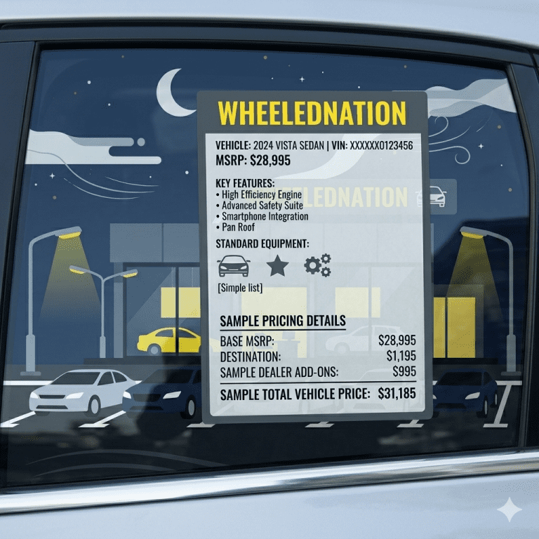 sample car window sticker